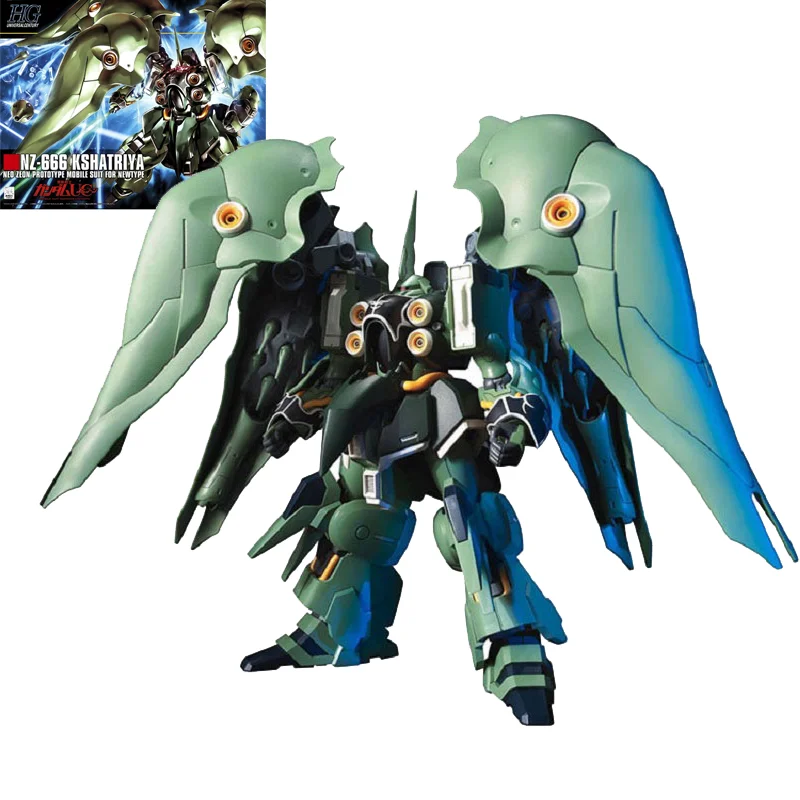 

Bandai Genuine Gundam Assembled Model Kit HGUC 099 1/144 NZ-666 Kshatriya Gunpla Action Anime Figure Toy Gift NEW For Children