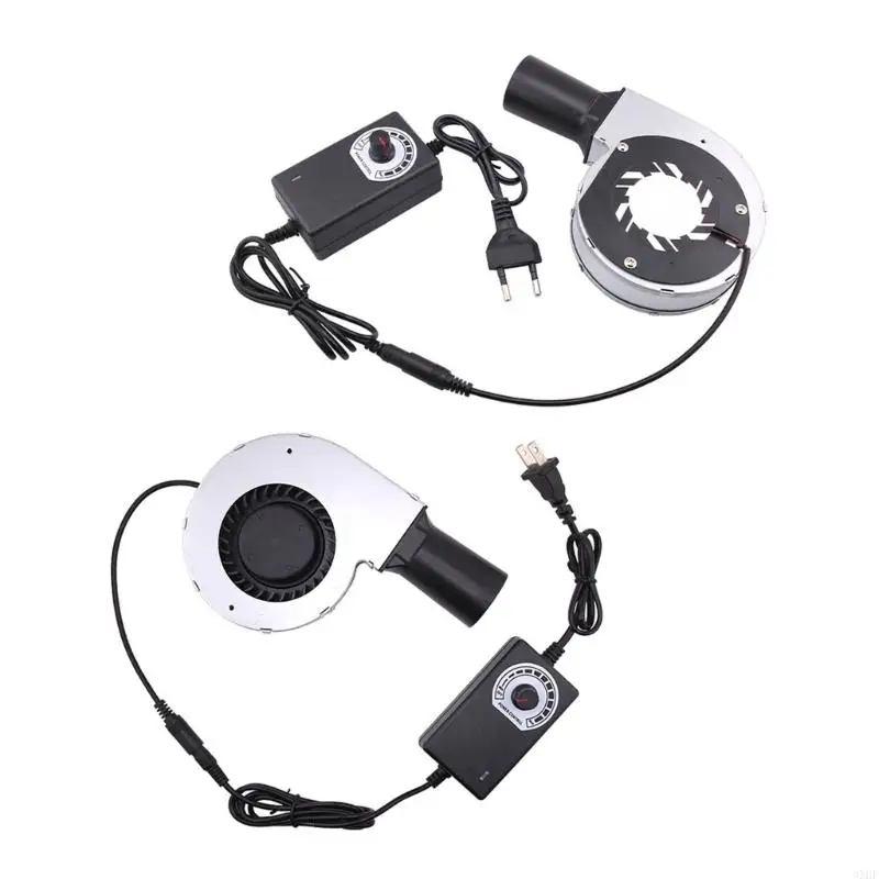 

12V 2A Air Blower Fan with Adjustable Speed Controller Tool for BBQ Grills and Firewood Stove Supports 100V-240V Input