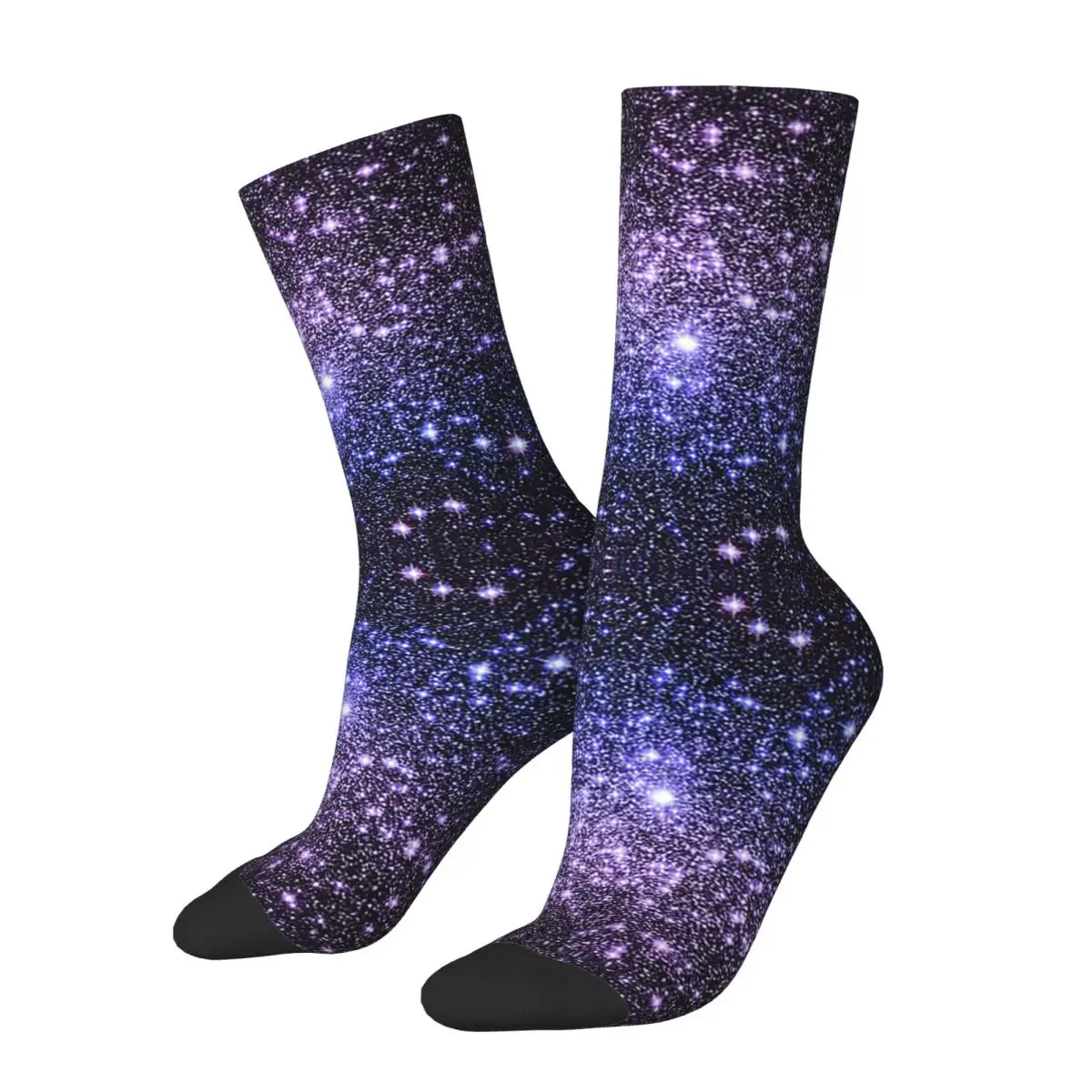

Носки Galaxy Sparkle Stars Lavender Periwinkle Blue Ombre, чулки в стиле Харадзюку, всесезонные длинные носки для мужчин и женщин, подарок