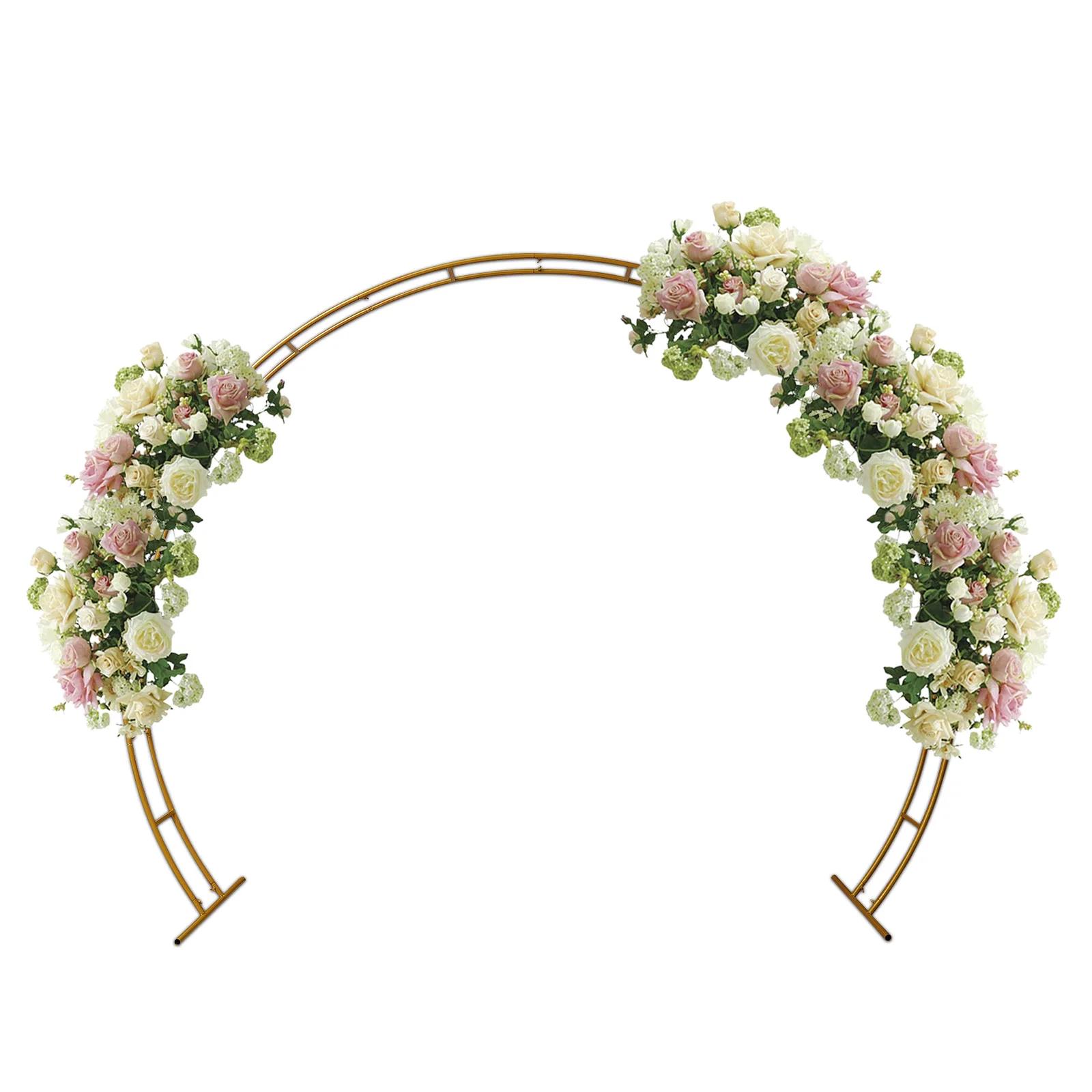 White/Gold Wedding Arch Stand with Bases, Easy Assembly Garden Arch Metal for Weddings Party Event Decoration