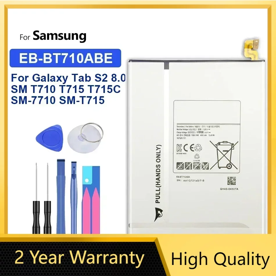 Batería de polímero de litio para tableta Samsung Galaxy Tab S2, 8,0 SM, T710, T715, T715C, SM-7710, SM-T715 de 4000mAh