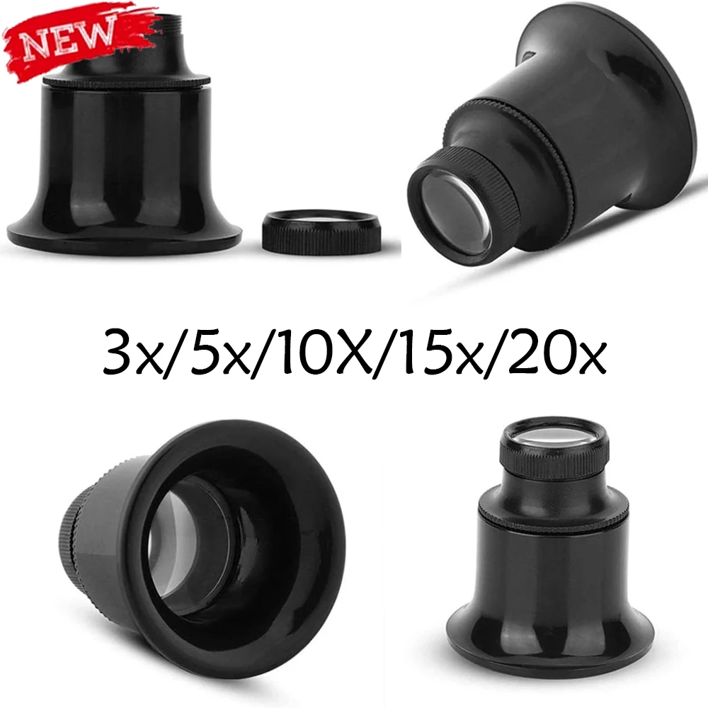 Watch Repair Tool Kit 4pcs/set Eye Loupe Magnifiers 3x/5x/10X/15x/20x Jewelry Loupe Magnifier Magnifying Glass Watchmaker Tools