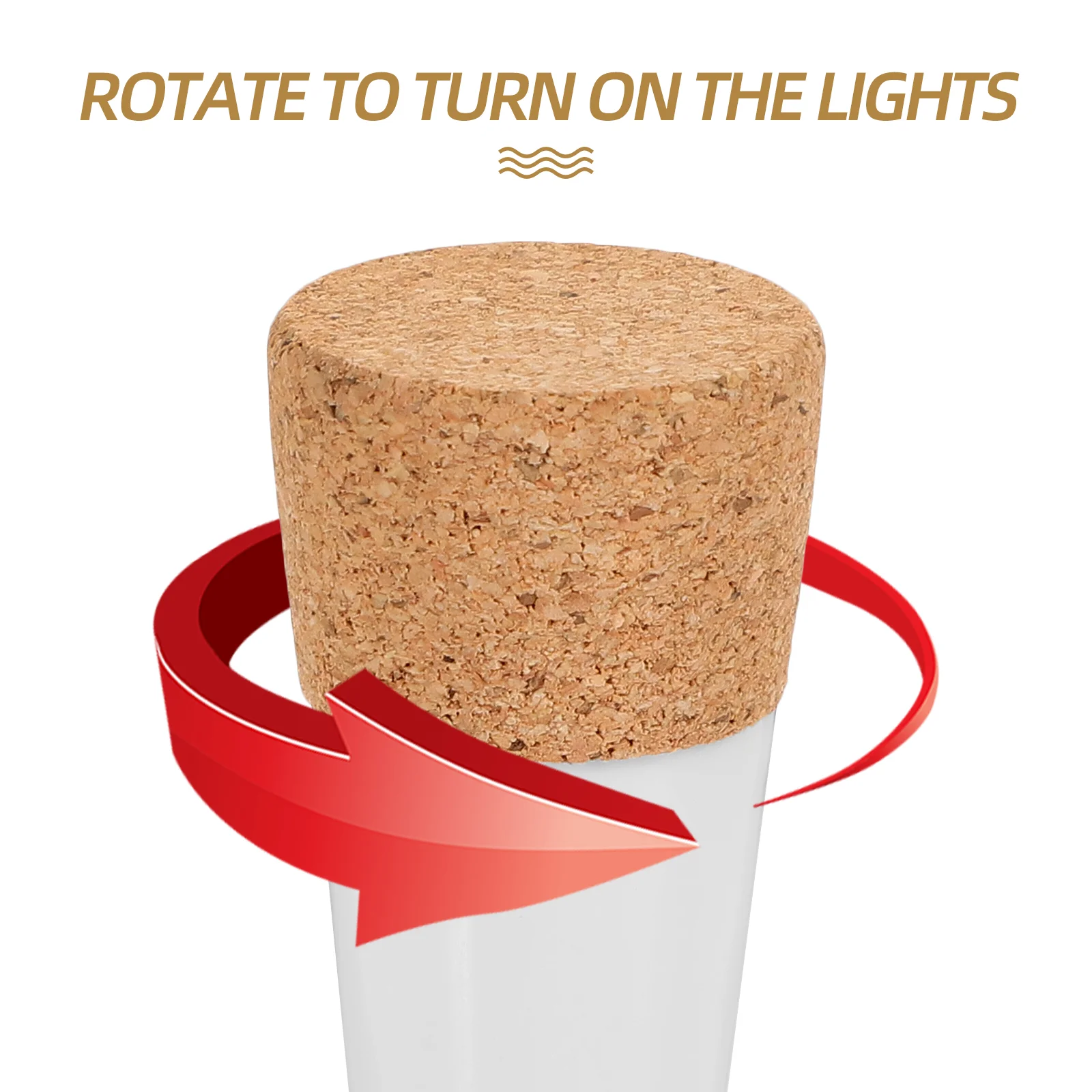Luces recargables para botellas, pilas con corcho de Color