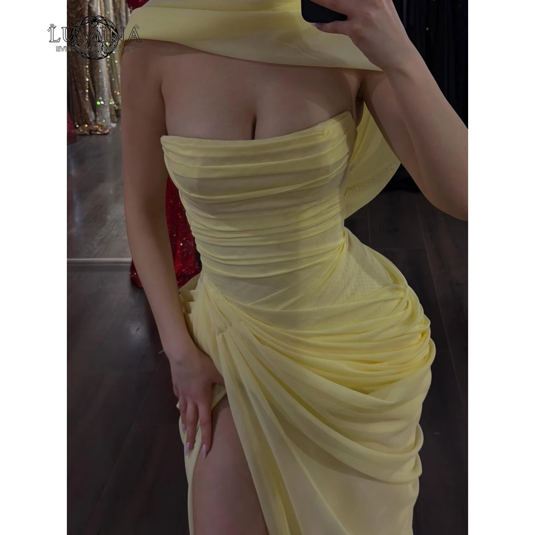 

Lumina Custom Made Women's Evening Dresses Woman for Wedding Party Ribbon Fishtail Skirt Slit Korean Popular Dress Elegant Gown