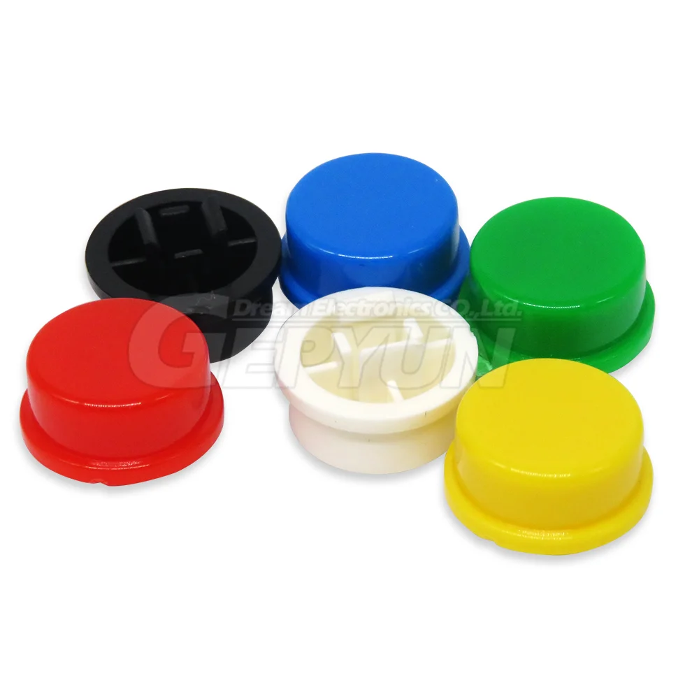 50pcs 6color Round Tactile Button caps 12*12*7.3mm Micro Tact Switch for Arduino