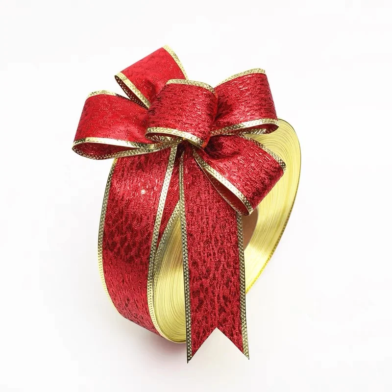 Nastro ricamato con bordo dorato squisito da 5CM nastro in filo d\'oro fai da te di natale utilizzato per realizzare confezioni regalo con fiocco di