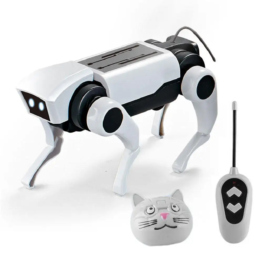 Robô rc com controle remoto, brinquedo mecânico para cães, ensino de ciências, modelo de montagem diy, conjunto elétrico de brinquedos para meninos, presente para crianças