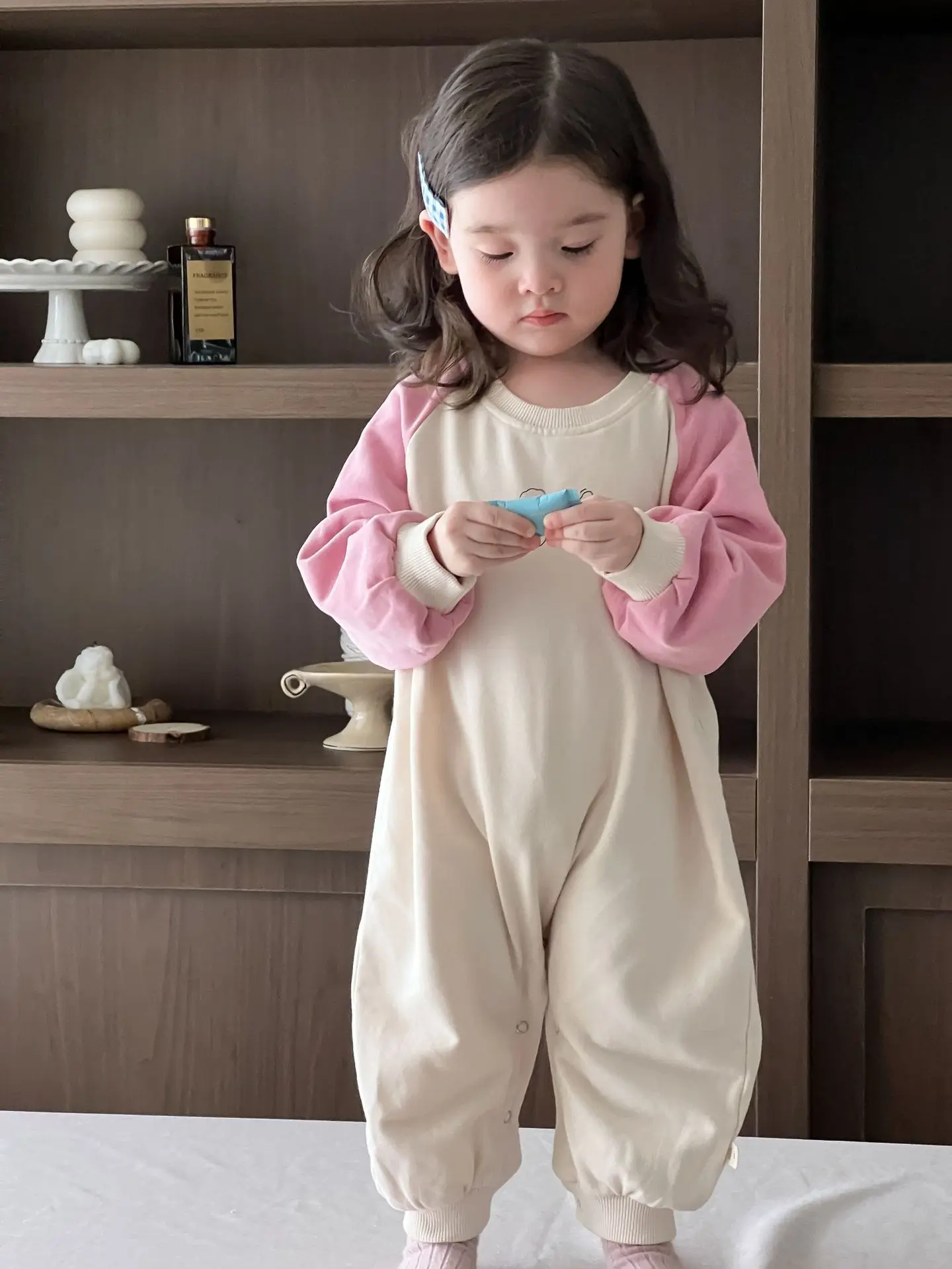 2026 ربيع جديد طفل طويل الأكمام المرقعة رومبير القطن الرضع فتاة لطيف الكرتون بذلة غير رسمية الوليد الملابس 0-24 متر #3