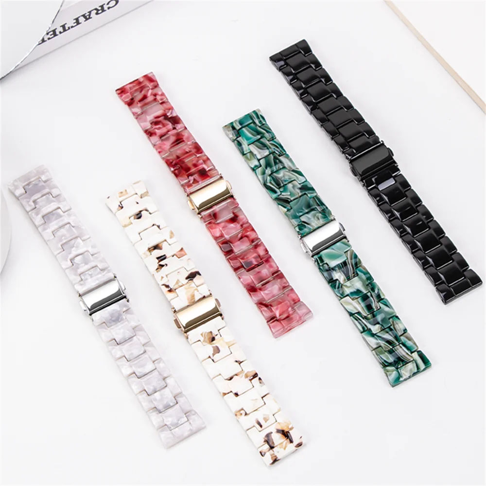 Tali Universal Resin Tiga Manik 20MM 22MM untuk Huami amazfit GTS 2 3 / GTR 2 3 4 / Gelang Jam Aktif 2