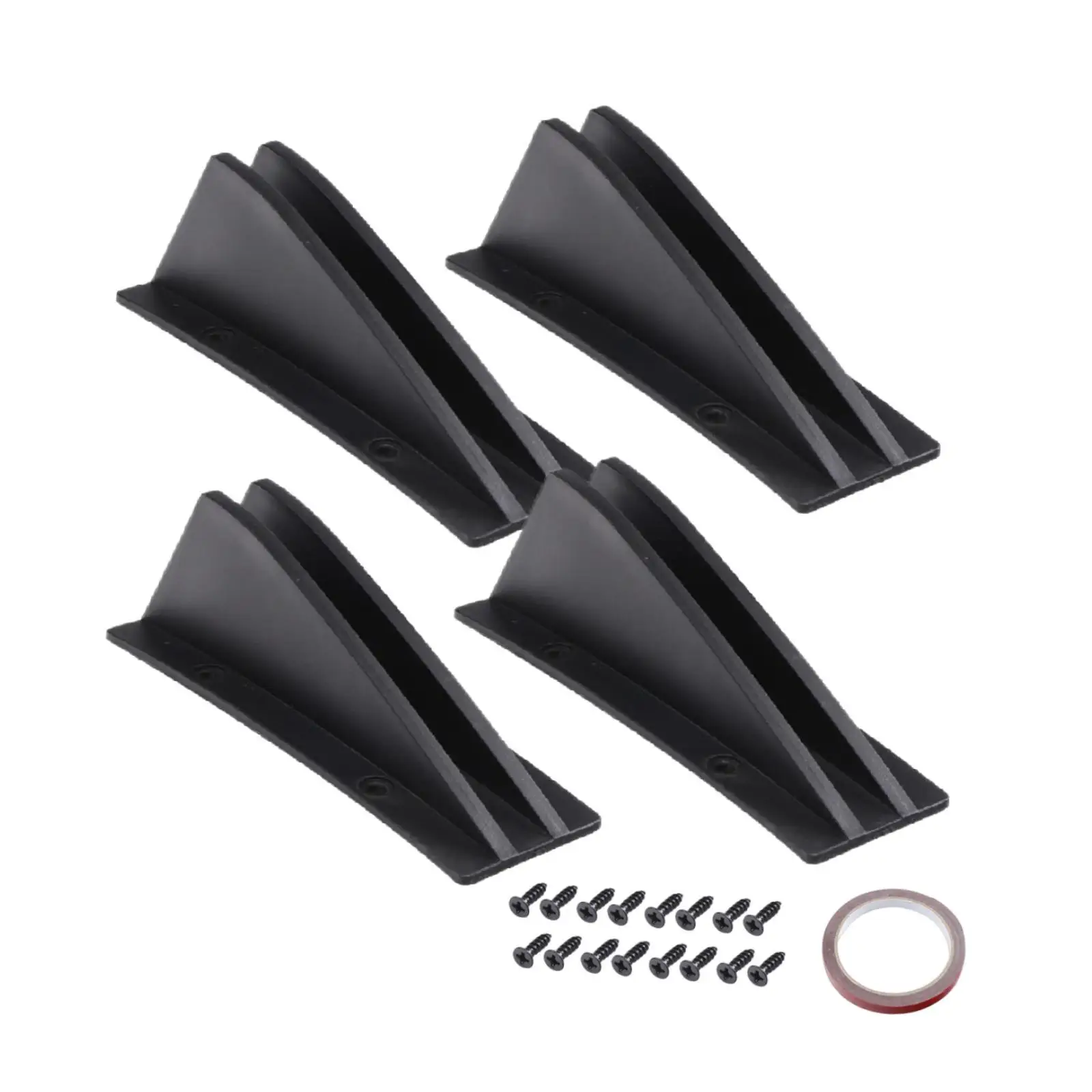 

4Pcs Rear Diffuser Car Rear Spoiler Wings Shark Style Protector Mini Decoration