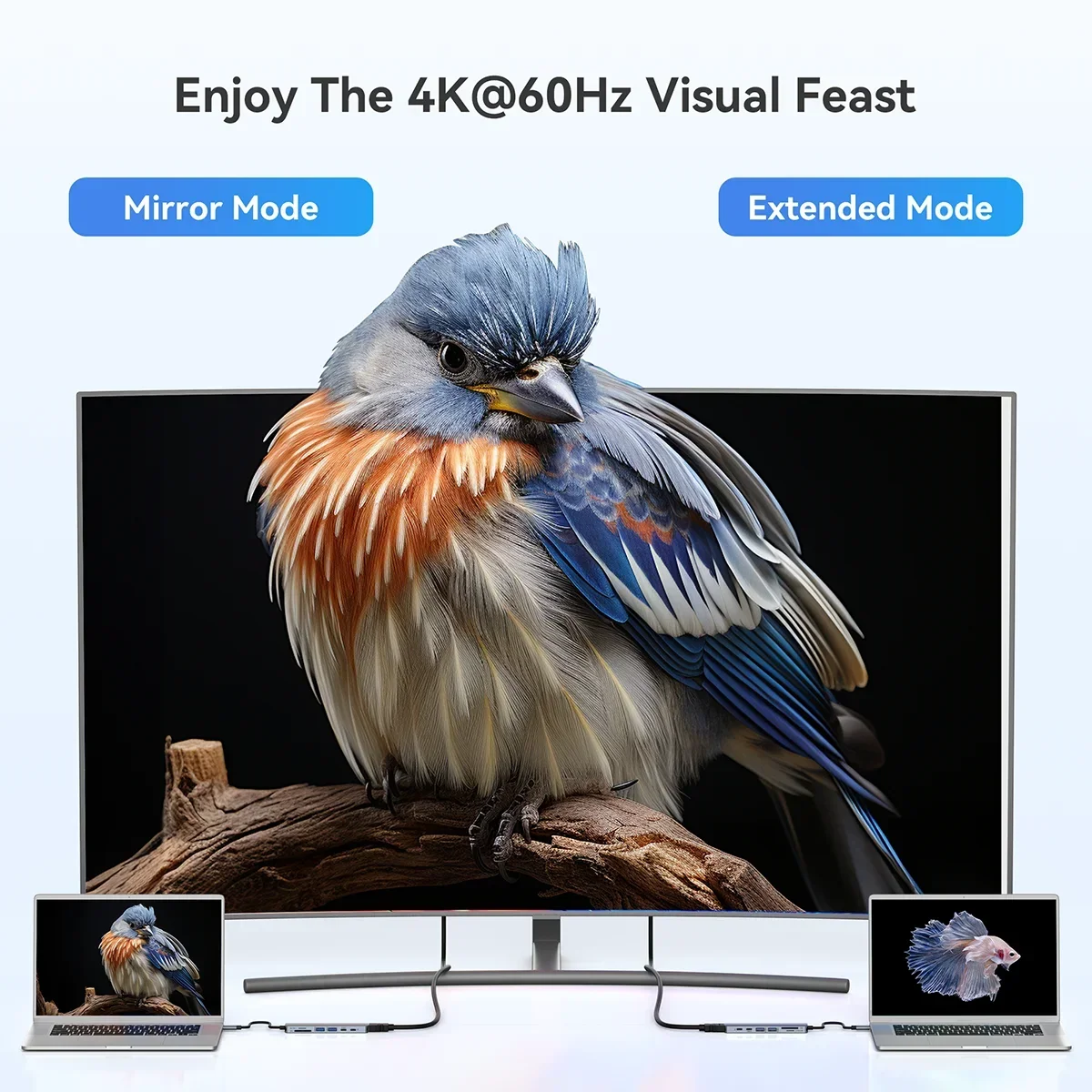 MOKiN USB HUB to 4K HDMI Hub USB Adapter Docking Station USB3.0 5Gbps SD/Micro SD PD3.0 100W for MacBook Pro/Air PC Accessories