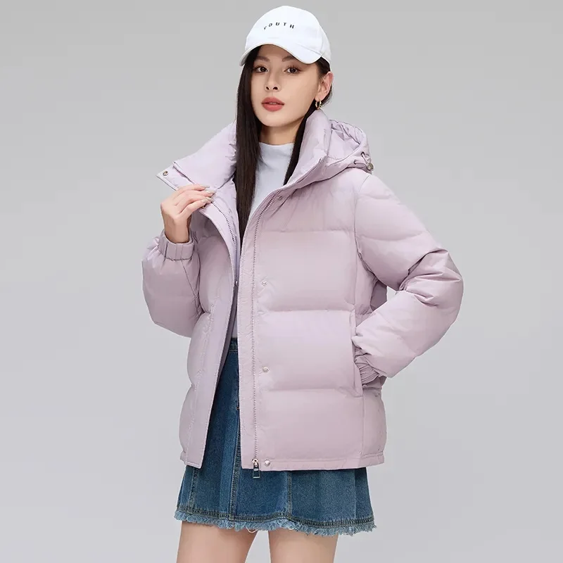 Para baixo algodão-acolchoado casaco feminino parkas curto 2025 coreano inverno novo pouco quente jaqueta de algodão moda pão casaco senhoras