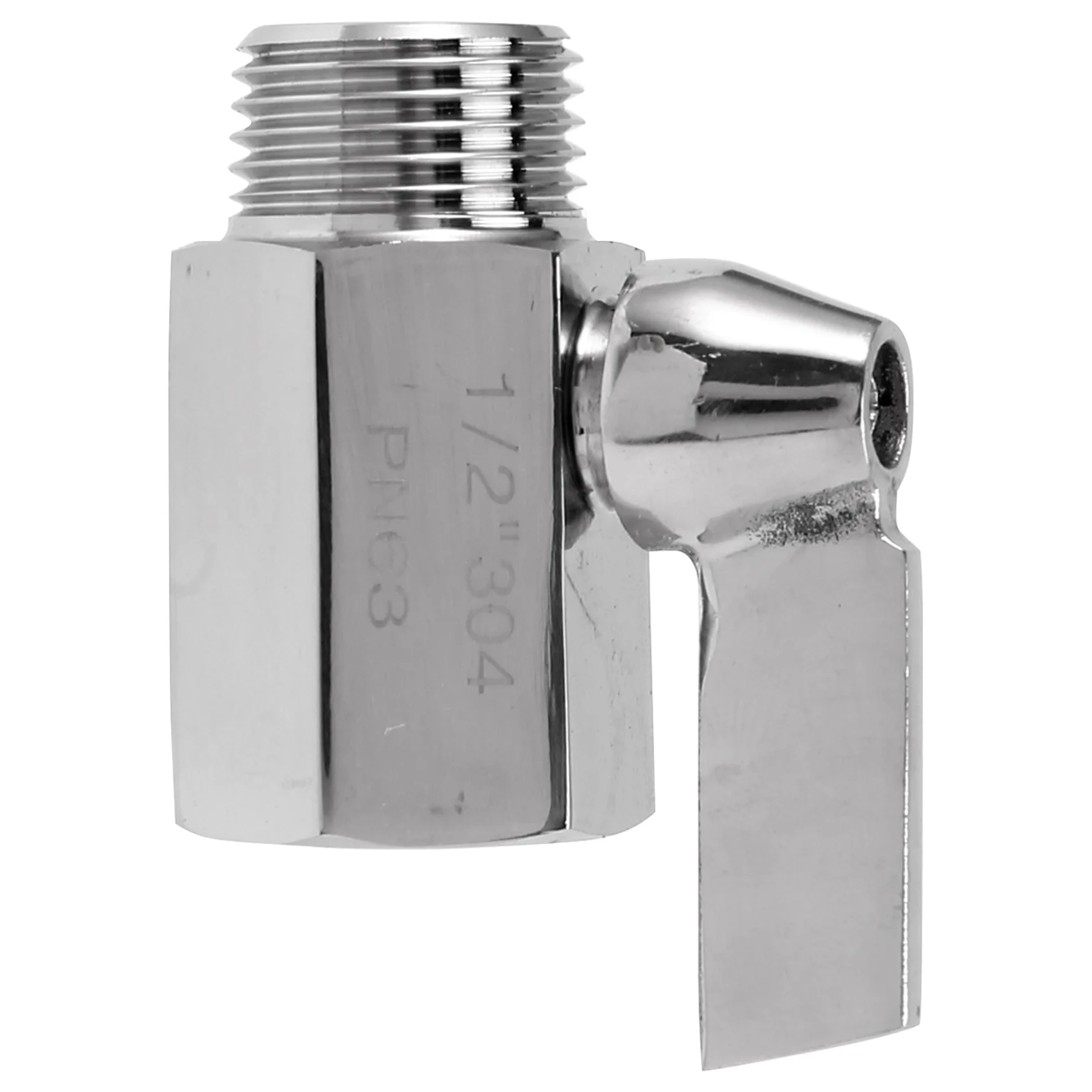 AY03-304 صمام كروي صغير من الفولاذ المقاوم للصدأ (1/2 بوصة أنثى X ذكر) خيط NPT، صمام التحكم في رأس منظم تدفق المياه