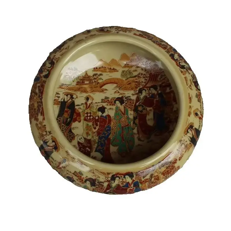 Song dynasty hand-made porcelain Colored ladies painting ashtray porcelain bowl