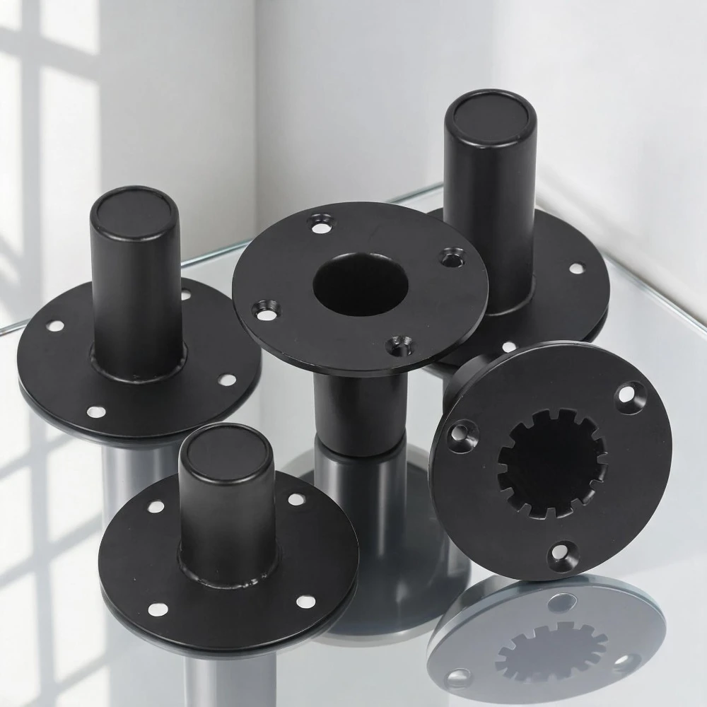 MW Audio, set van 2 luidsprekeronderplaten met één gat, stevige metalen standaard voor gebruik op een podium.