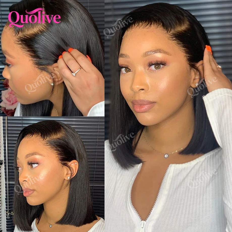 Short Bob Wig Human Hair Wear And Go Glueless Wigs 5x5 Hd Lace Closure Wig 13x6 Hd Lace Straight Human Hair Wigs For Black Women image 3
