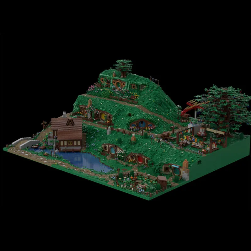22989pcs MOC Hobbit Lord Rings Hobbiton Bundle ALL sections Model toy Building blocks Architecture Christmas gifts creative DIY view 4