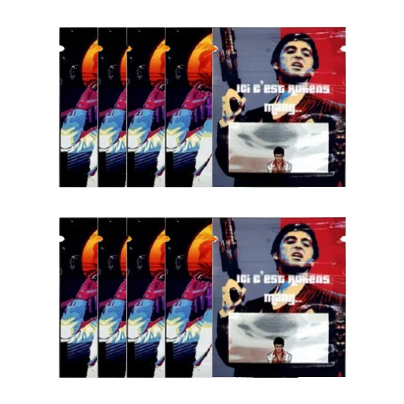 Bolsa de Mylar resellable impermeable a prueba de olores con cremallera,Malezas bolsas de almacenamiento de alimentos en polvo, bolsas de sellado holográfico, 5x6cm