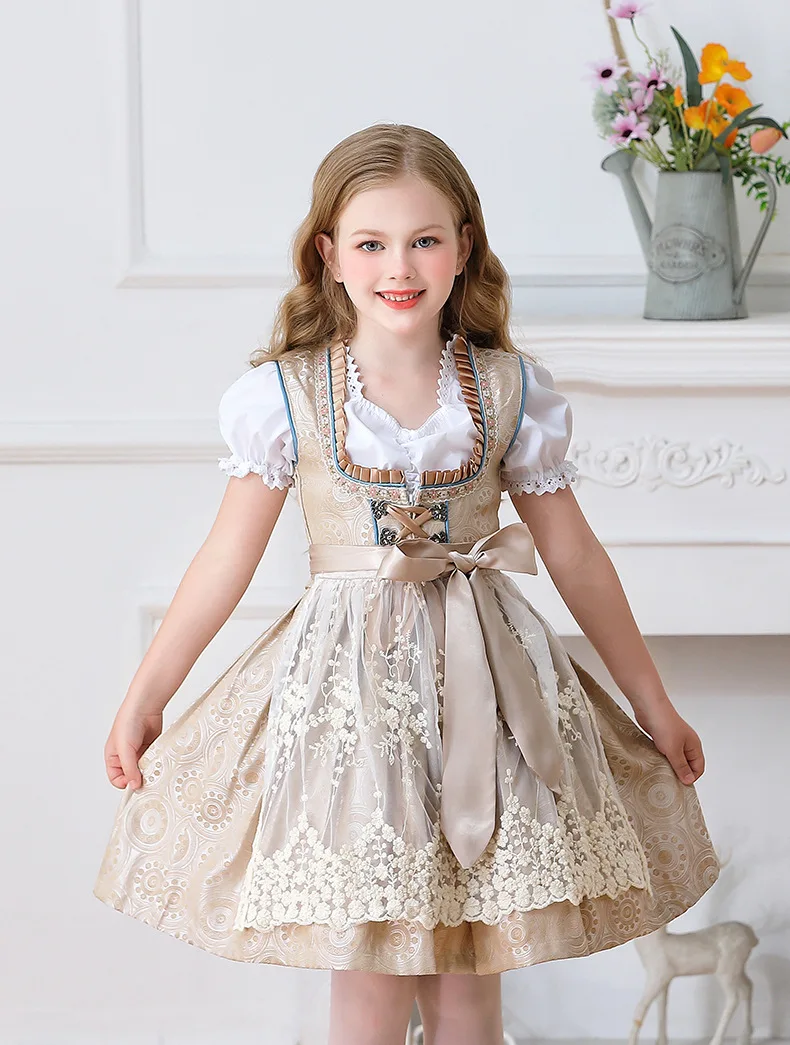 Deutsches Oktoberfest München Farm Girl Süßes Niedliches Kleid Karneval Kinderkleidung Dienstmädchen Kinderkleidung Auftrittskostüm – Detail 3