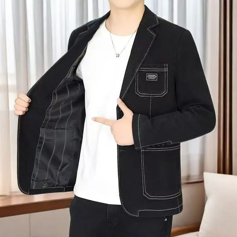 New high-end men's suits from Europe and America, fashionable and versatile, trendy, light luxury, middle-aged, spring and autum