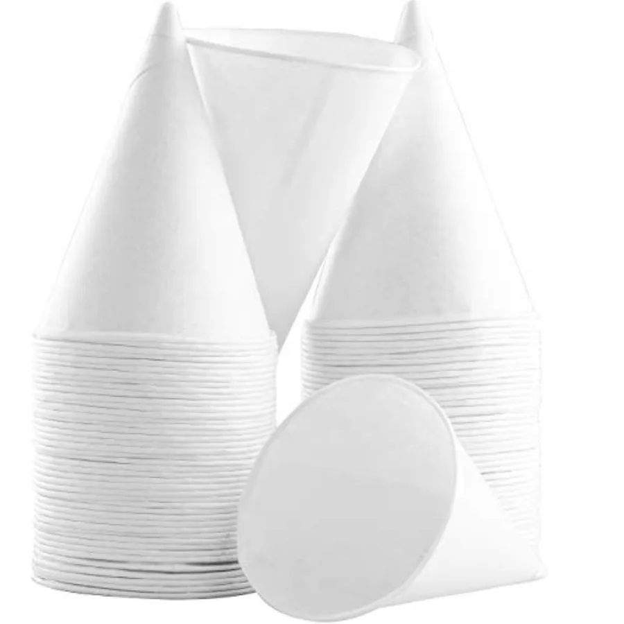 

Eco-Friendly Small White Paper Cone Cups 1000 Pk. Wax Free Dispenser Cups for Shaved Ice Office Water Coolers Sports Teams or F