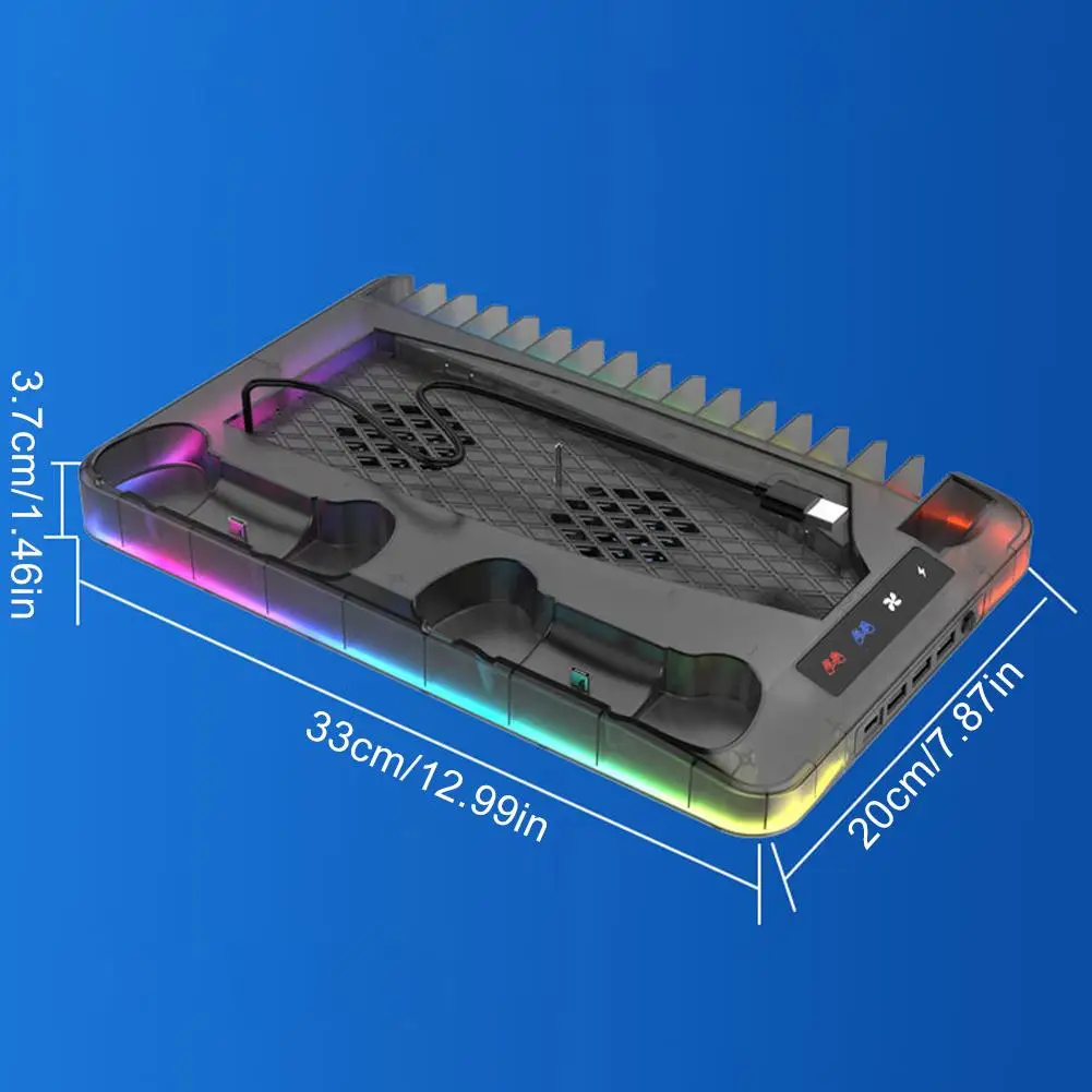 / スリムスタンド冷却ステーション、RGB ライトコントローラー充電ステーション、PlayStation 5 コンソール & コントローラー用
