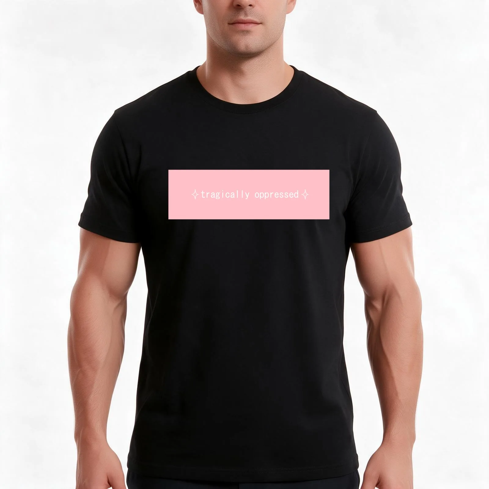 Tragically Oppressed Merch T-Shirt, Summer Casual Cotton Tee, Oversized Streetwear Tops, Vintage Graphic Print, Unisex Men Women