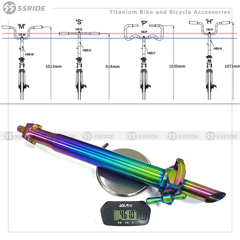 Ultraleichter Titan-Vorbau 460g für Brompton Faltrad | 25,4 mm | Fahrradzubehör | Upgrade-Teile für S/M/P/H Lenker – Detail 4