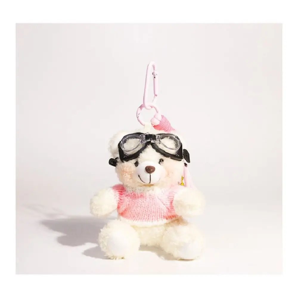 Cute Camera Plush Bear Pendant Sweater Panda Doll Keychain Creative Sunglasses Stuffed Toys Bag Pendant Gifts