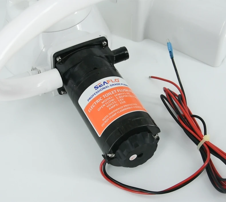12V Horizontal Toilet Mashing Sewage Flushing Pump Equipped with Electric Flushing Pump Flexible Impeller Open Flow 18.9LPM