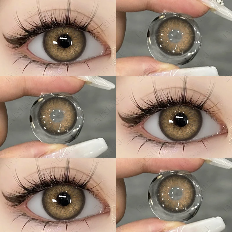 EYESHARE 1pair/2pcs New Color Contact Lenses for Eyes Natural Contact Lenses Fashion Lenses Gray Pupils Blue Eye Lens Yearly