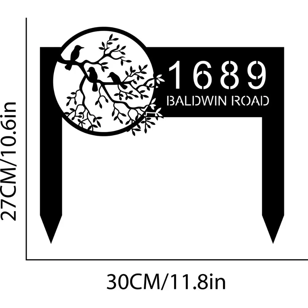 Custom Bird Metal Yard Art Yard Address Signs Expertly Constructed  Option for Outdoor Garden Metal Address Setup on Lawns