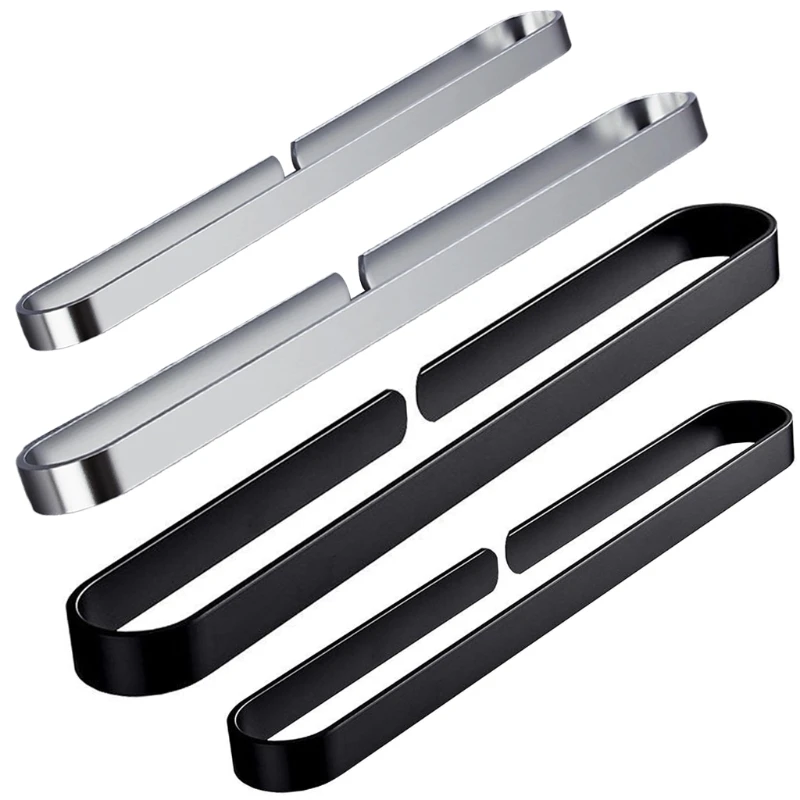 

New Thicken Bath Towel Holder Slippers Rack Nail-free Installation（Black/Silver）