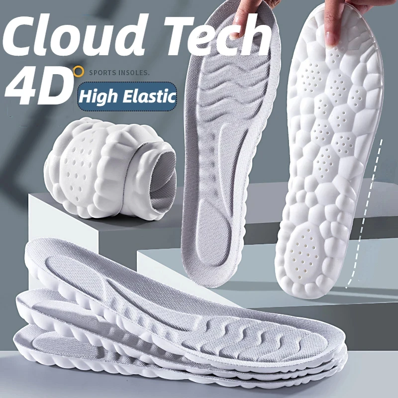 

5D Sports Insoles for Shoes PU Soft Running Insole for Feet Breathable Shock Absorption Shoe Sole Arch Support Orthopedic Insert