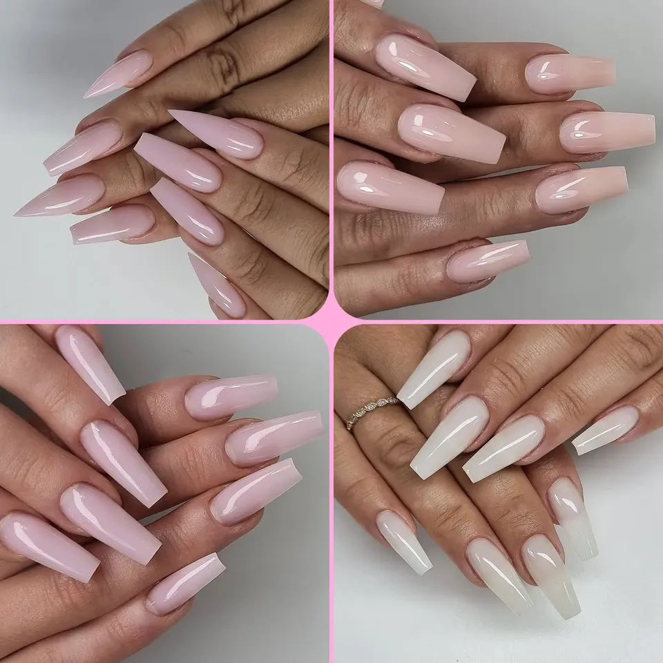 Gel Sólido de Extensión 15ml, Constructor de Uñas, Acrílico Gel Color Cristal Nude, LED UV Polish para Extensión Rápida 2