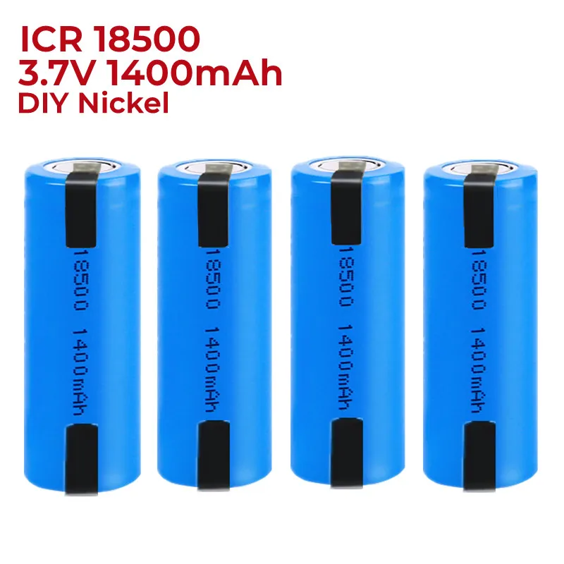 3.7V battery 1400mAh 18500 Li-ion rechargeable battery suitable for LED flashlight remote control battery 4.2V flat battery