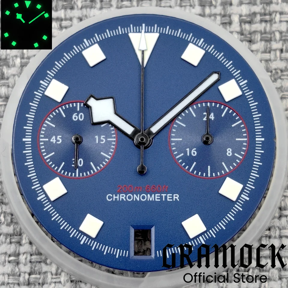 Gramock Pelagos FXD 크로노그래프 사이클리스트 다이얼, C3 녹색 야광 핏 VK64 무브먼트, 블루, 블랙, 화이트, 럭셔리 패션, 뉴 2025, 30mm