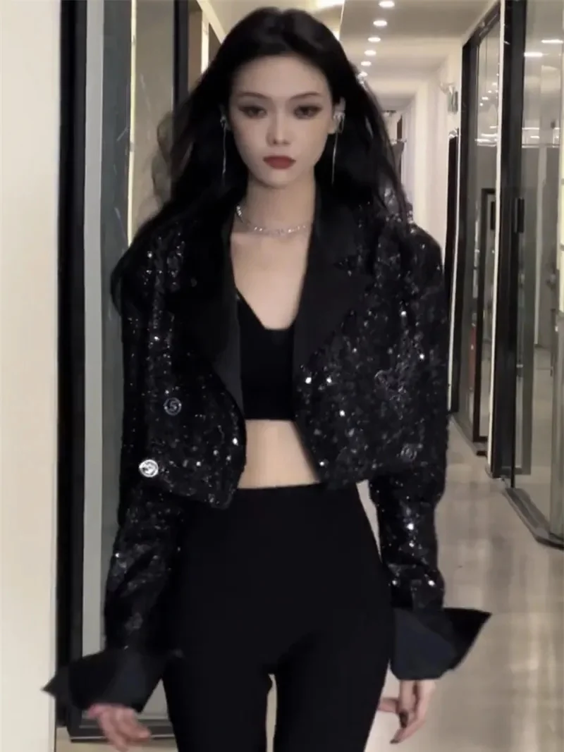 2025 Spring New Small Fragrant Heavy Industry Shining Short Coat For Women High End Socialite Fashion And Western Style Top