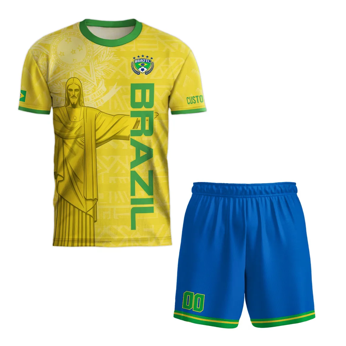 

2025 Personalized Brazilian Football Jersey Comfortable Breathable Sweat-absorbing Quick-drying Jersey T-shirt Short Sleeve
