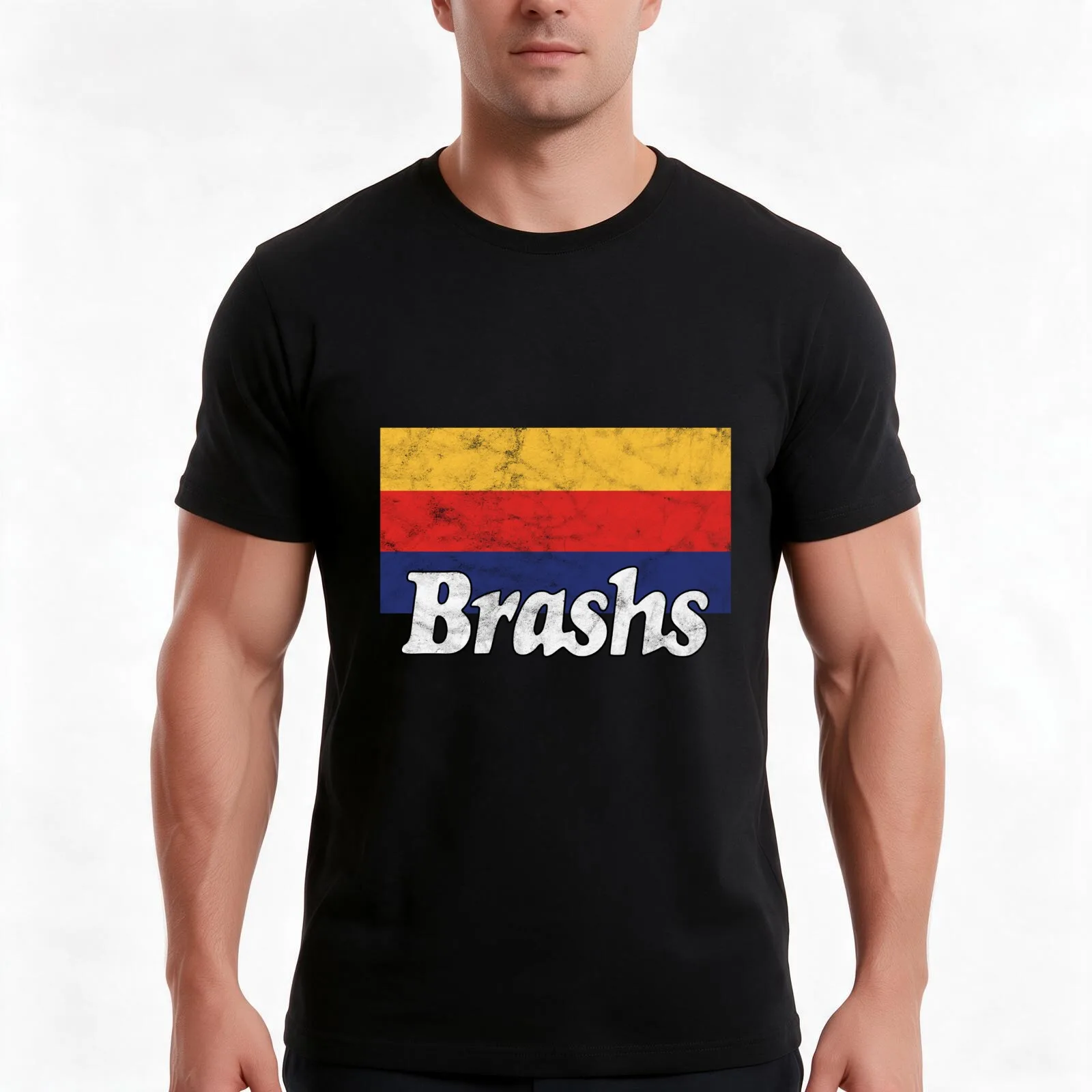 Brashs (Vintage Worn Look] T-Shirt, Summer Casual Cotton Tee, Oversized Streetwear Tops, Vintage Graphic Print, Unisex Men Women