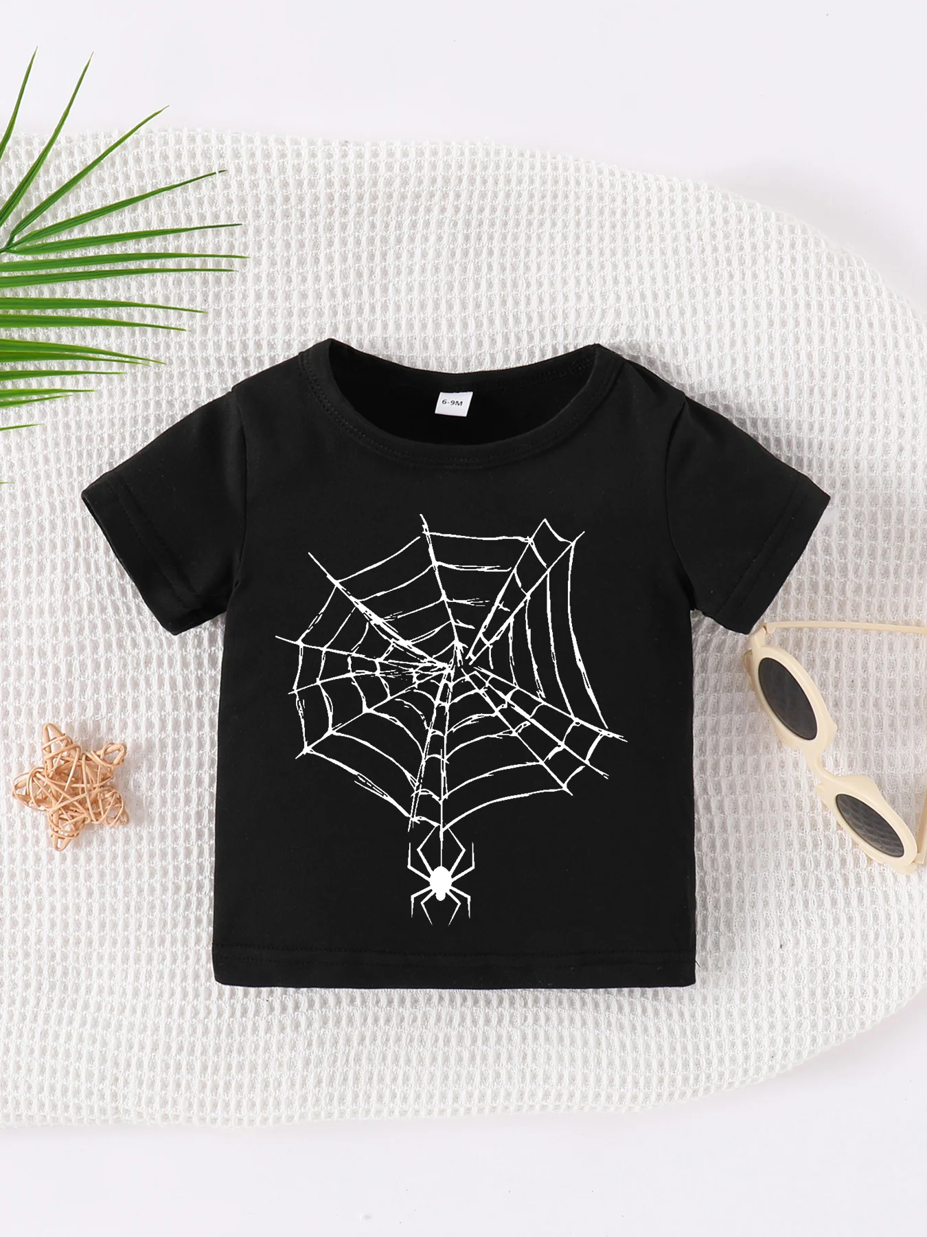 

0-3 year old Summer Newborn New Solid Color Print Pullover Round Neck Short Sleeve T-shirt for Male and Female Infants and Babi