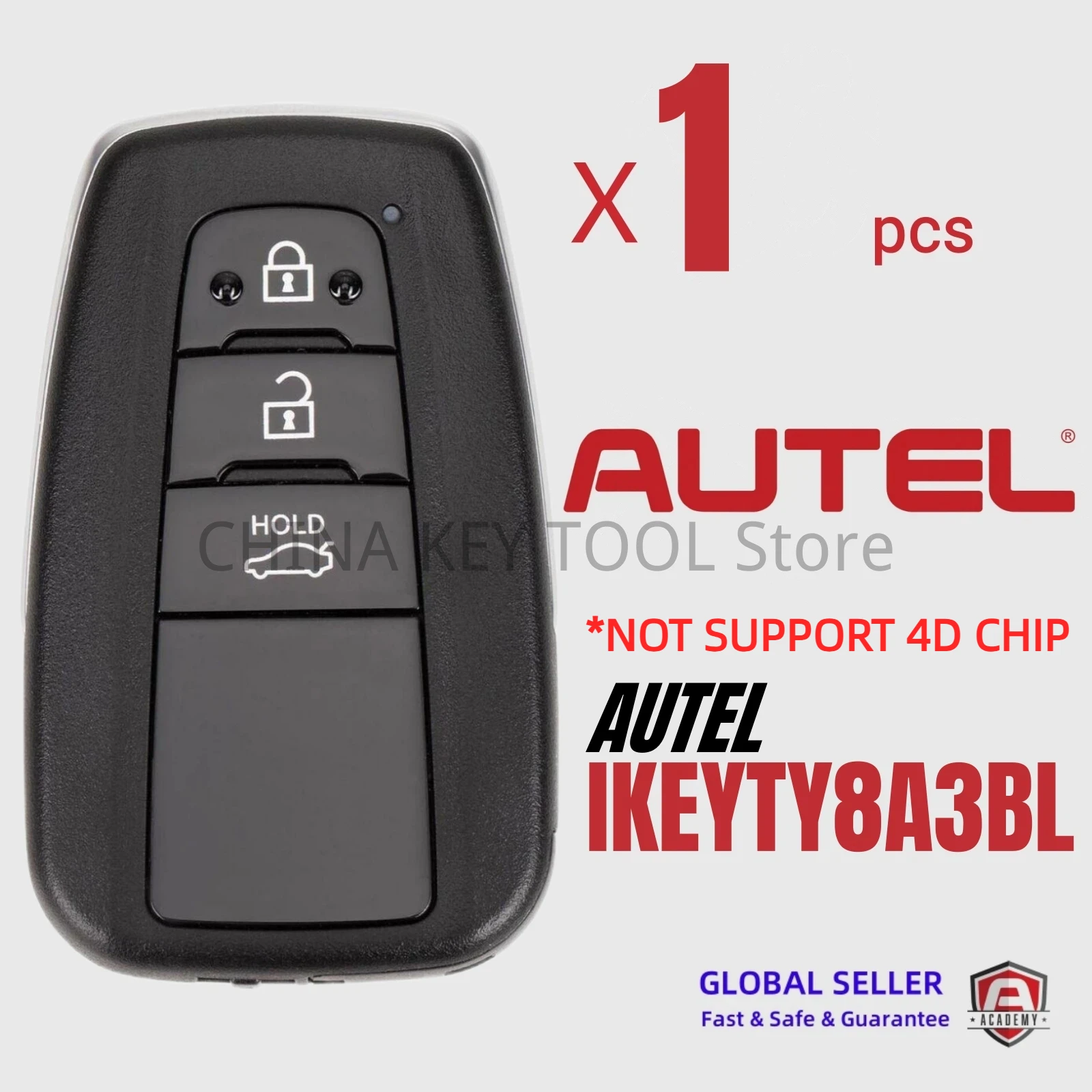 1PCS Autel Smart Key IKEYTY8A3BL 8A3BL 3 Buttons 315/433 MHz For Autel Smart Key For KM100 IM508 IM608 KM100E
