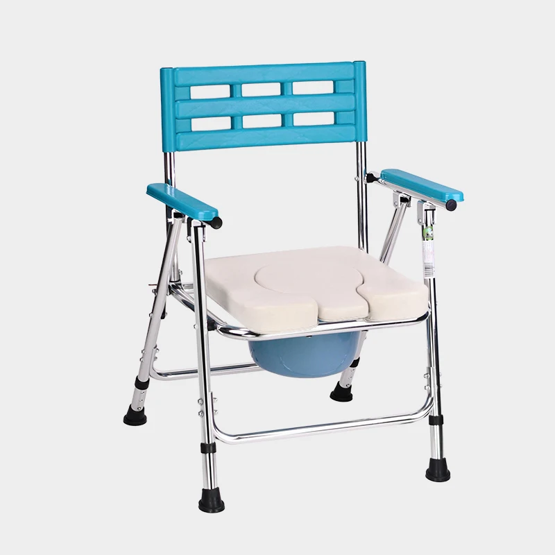 Load Capacity 550lbs Bathroom Chair with Backrest Bedside Commode with Padded Seat Adjustable Removable Bucket Portable Toilet