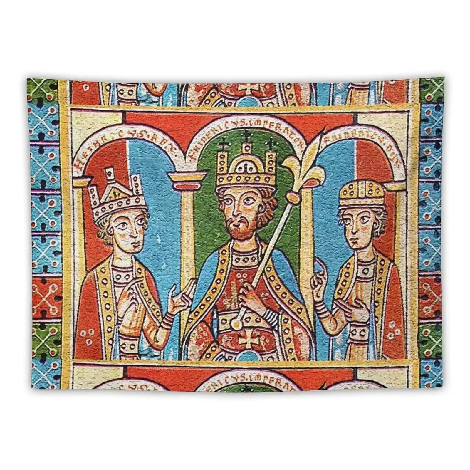 

Kaiser Barbarossa and sons Heinrich and Friedrich Tapestry Art Mural Wallpapers Home Decor Tapestry