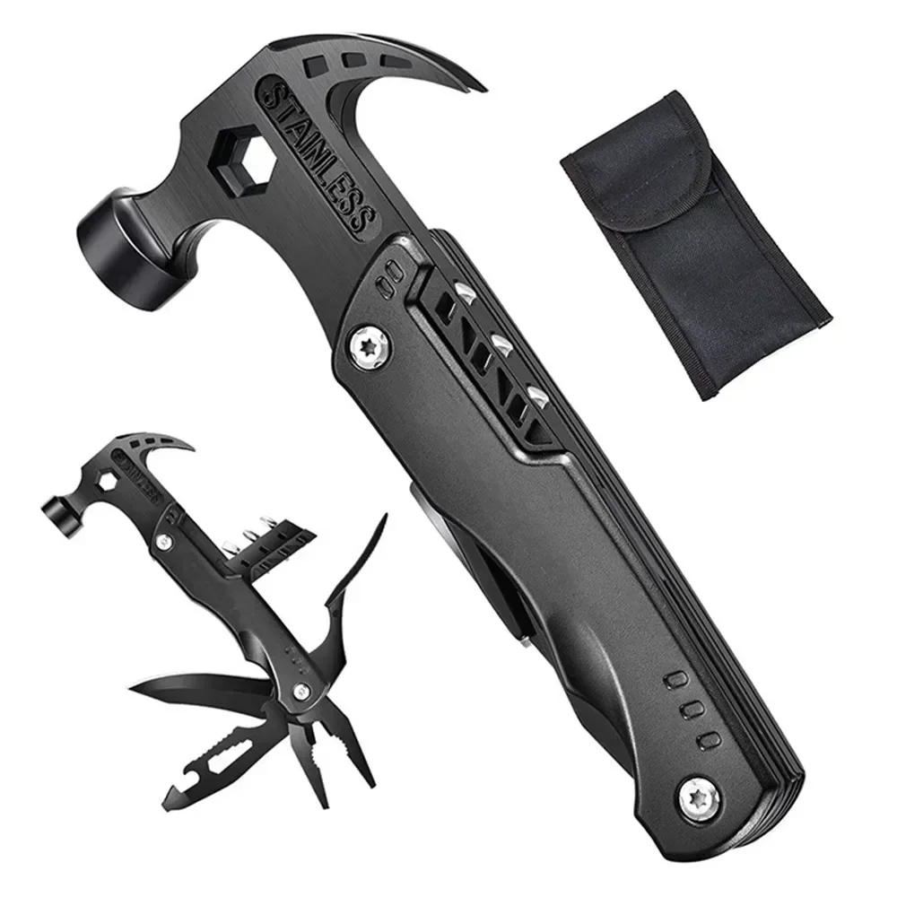 Multitool Alicate de tipo Portátil Martelo Nylon Bainha Sobrevivência ao ar Livre Caça Camping Caminhadas Ferramenta Garra Novo Aço Inoxidável