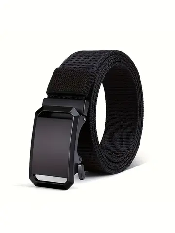 Men's Belt Premium Automatic Buckle Canvas Belt Durable Tactical Workwear for Men - Stylish Outdoor Pants Belt with Quick-Releas