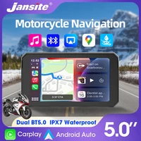 Jansite 5 ''pulgadas motocicleta Carplay navegación GPS Android Auto Motor IPS pantalla IP67 fácil de instalar Universal