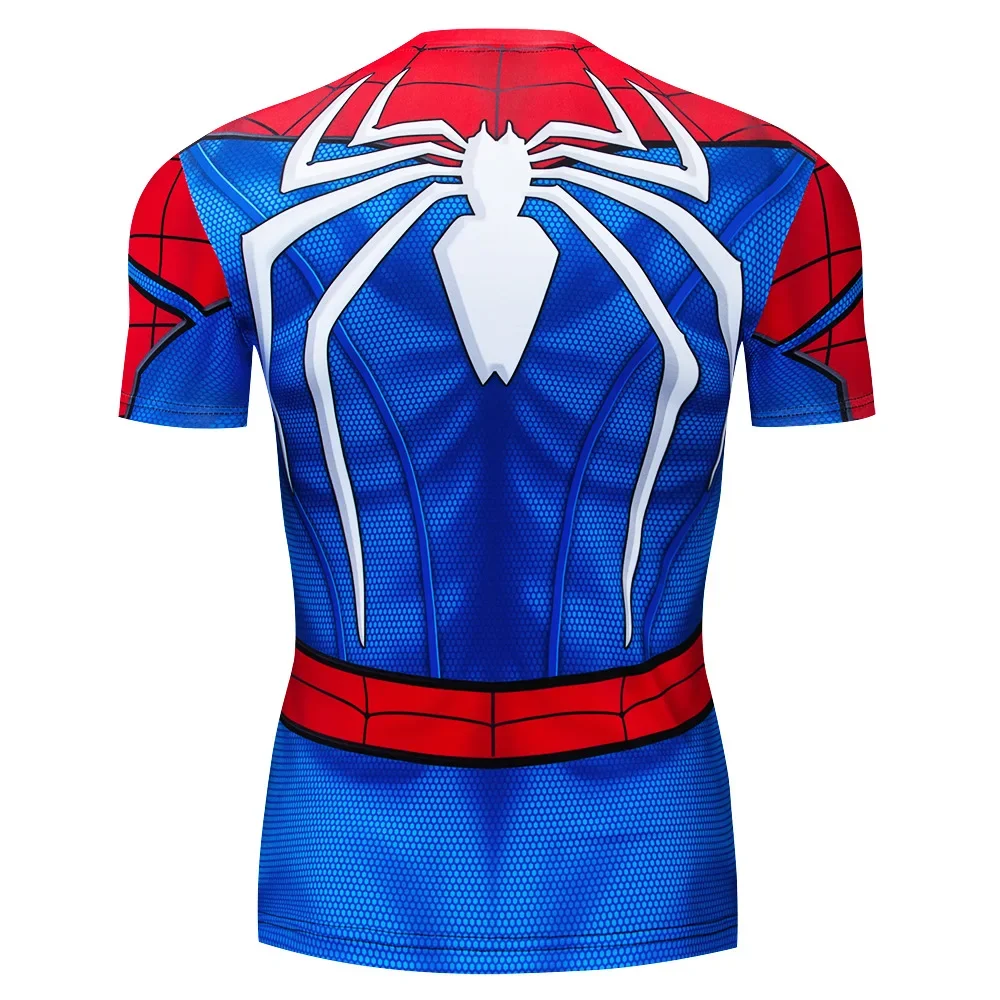 男性用スパイダーマンコスプレTシャツ,スーパーヒーロー映画,パーター,アニメとスパイダーマンのプリントが施された半袖Tシャツ