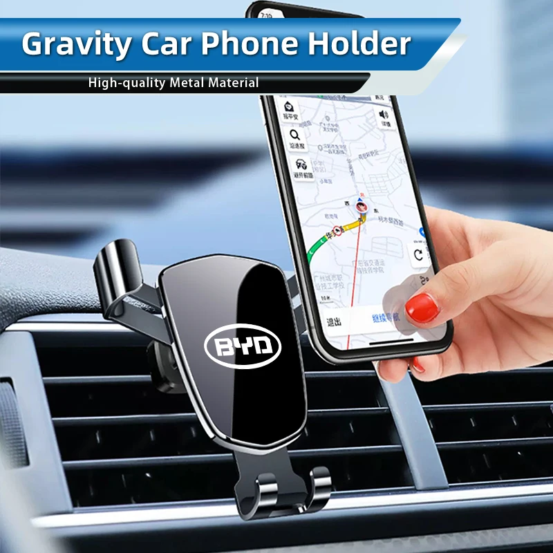 حامل هاتف السيارة المحمول تنفيس الهواء الجاذبية حامل هاتف السيارة ل BYD M6 G3 G5 T3 13 F3 F0 S6 S7 E5 E6 تانغ أغنية تشينغ يوان ماكس #2