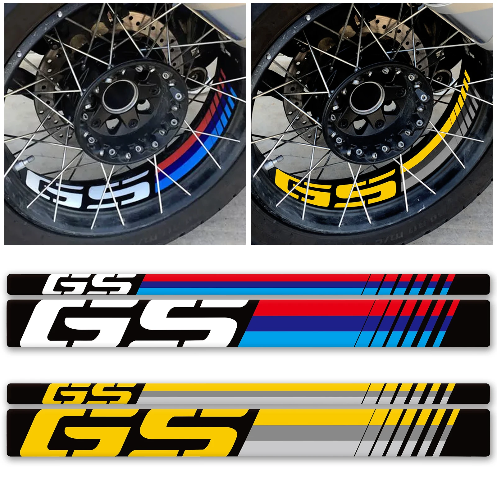 

Декоративные наклейки на колесные диски для мотоциклов BMW R1200GS Adventure 2006-2018, R1250GS Adventure 2019, R 1250 1200 GS